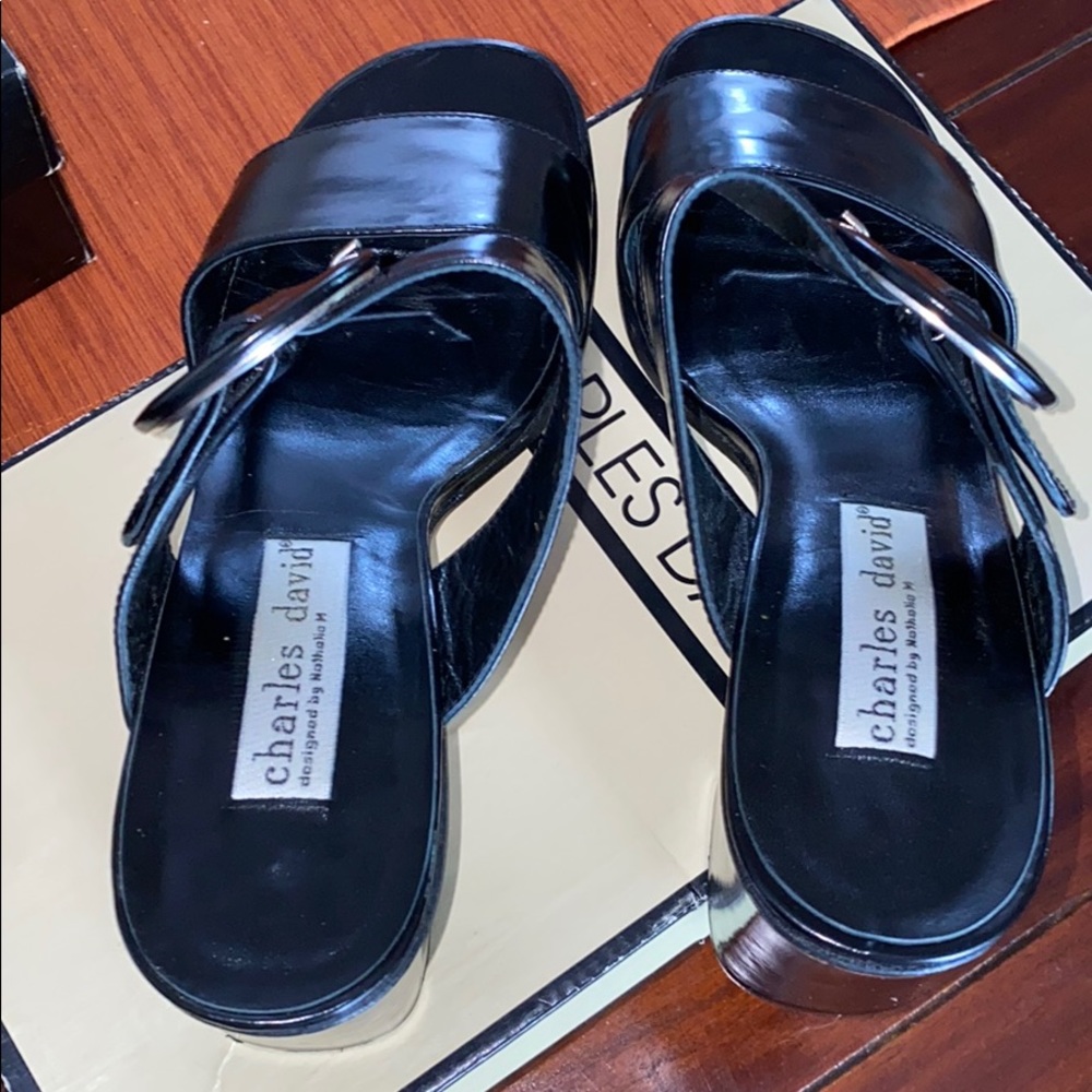 Charles David Block Heeled Sandals - Vintage - Pre Y2K - Picture 3 of 9